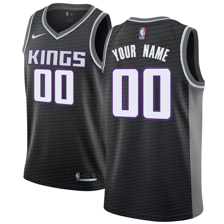 Sacramento Kings Custom Jersey Black Statement Edition 2021