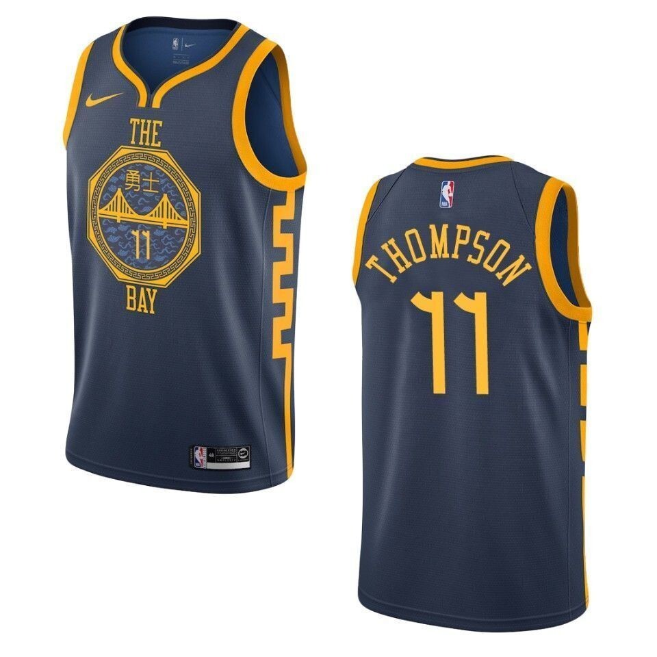 Golden State Warriors 11 Klay Thompson City Edition Swingman Navy 3D Jersey