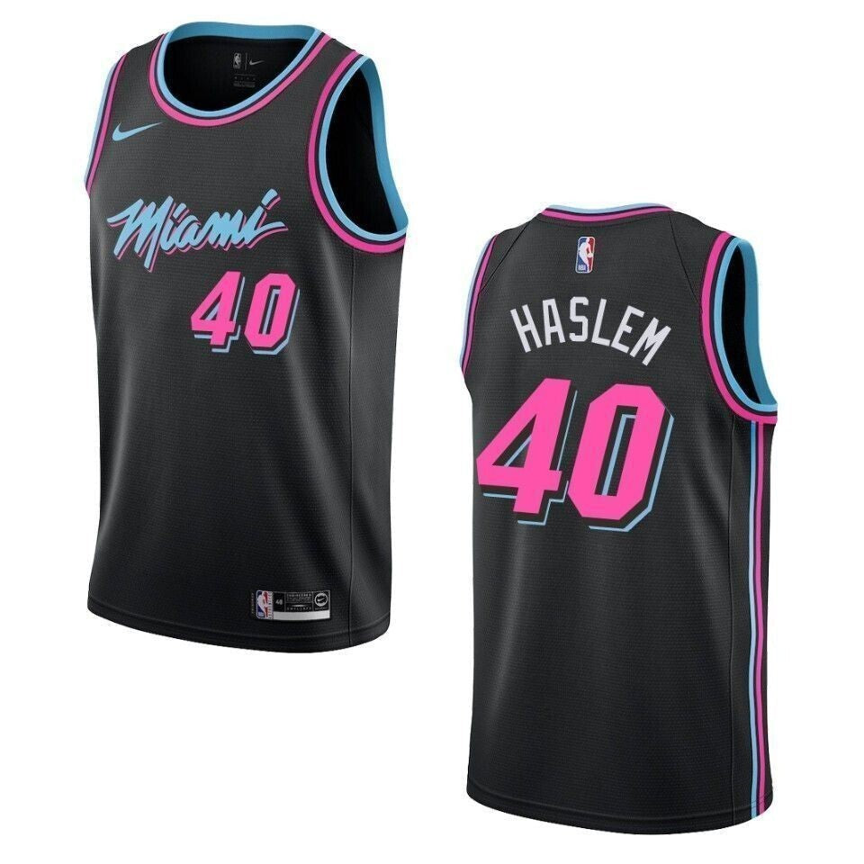 Miami Heat 40 Udonis Haslem City Swingman Black 3D Jersey