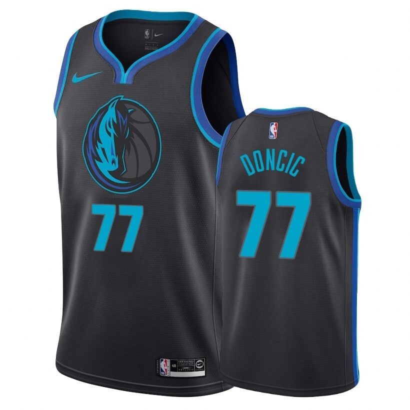 Mavericks Male Luka Doncic #77 2018-19 City Edition Black Jersey