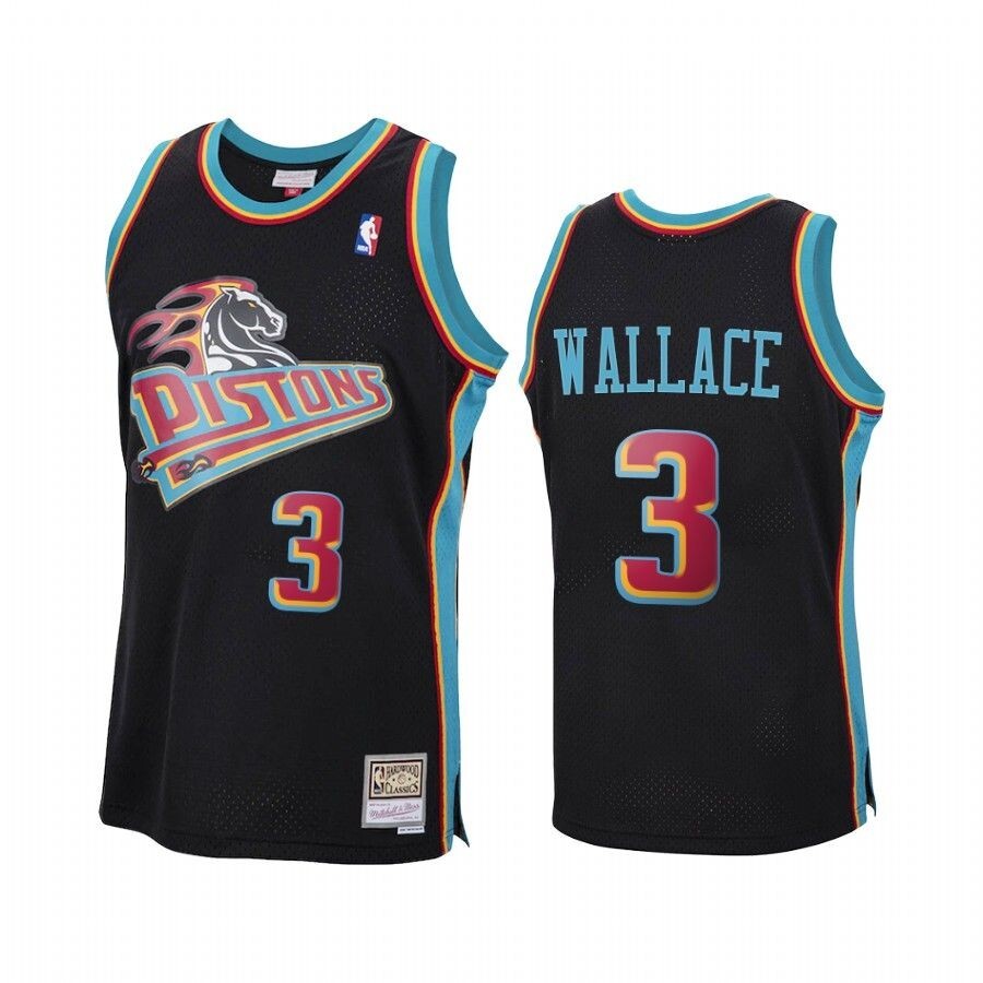Ben Wallace Detroit Pistons Black Jersey Reload Hardwood Classics
