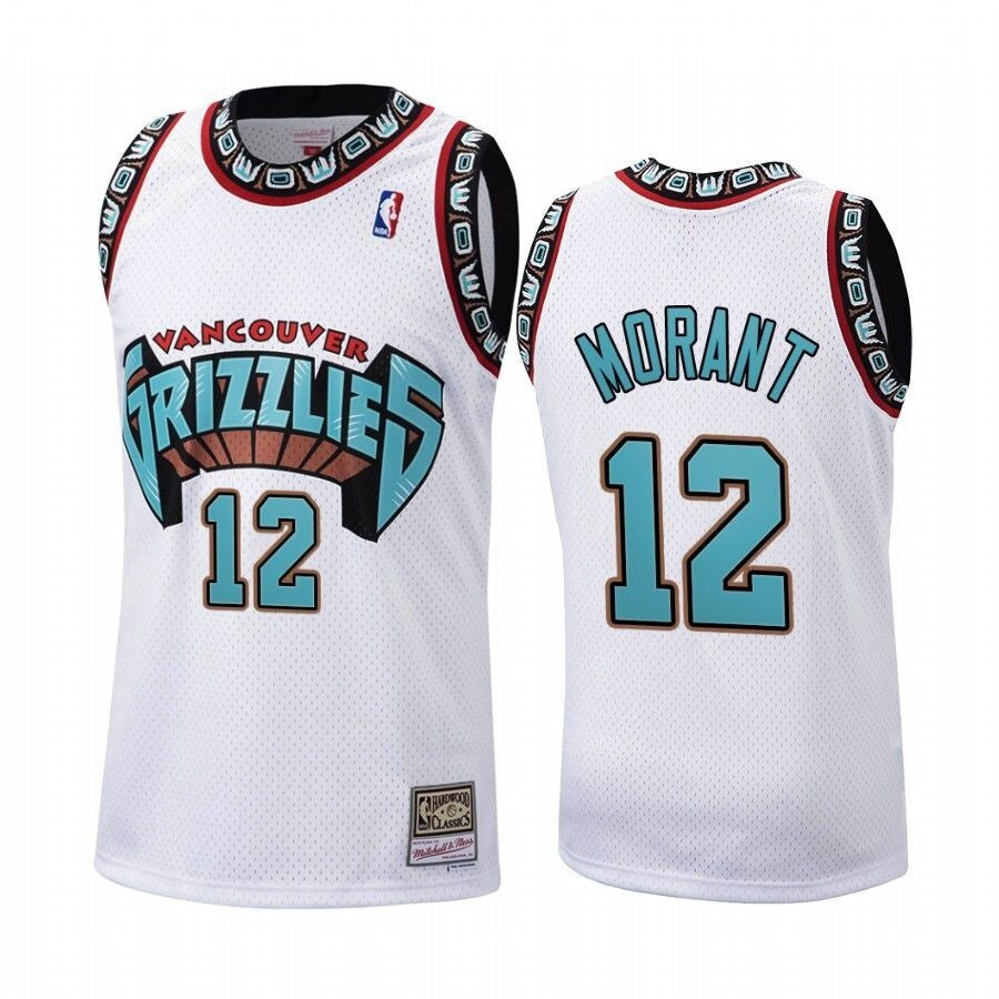 Ja Morant #12 Memphis Grizzlies White Hardwood Classics 1998 Jersey