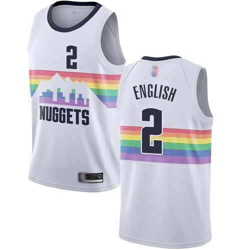 Men'S Alex English White Jersey - #2 Basketball Denver Nuggets City Edition