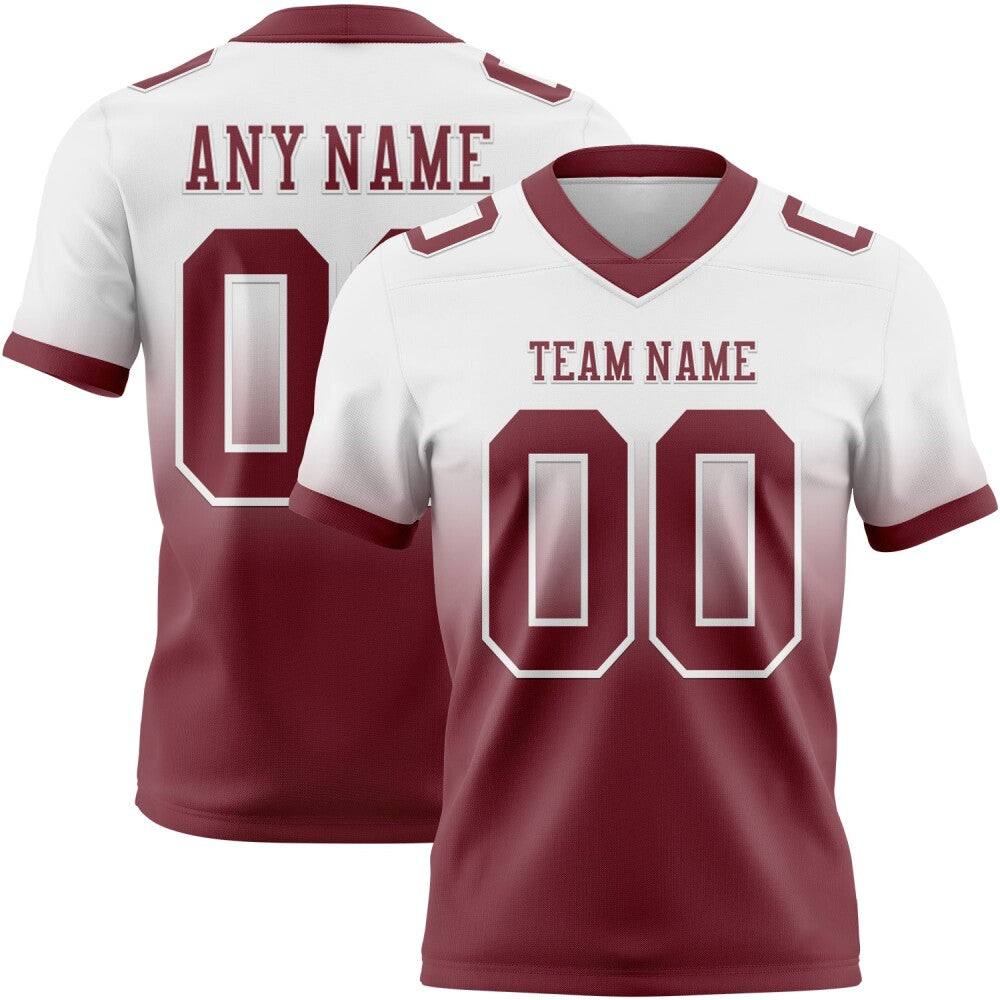 Custom White Burgundy High-quality Fade Fashion Football Jersey