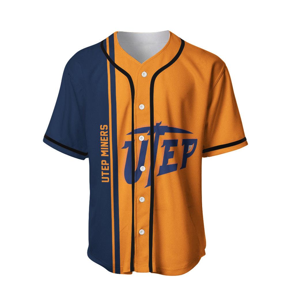 UTEP Miners Baseball Jersey Half Style - NCAA