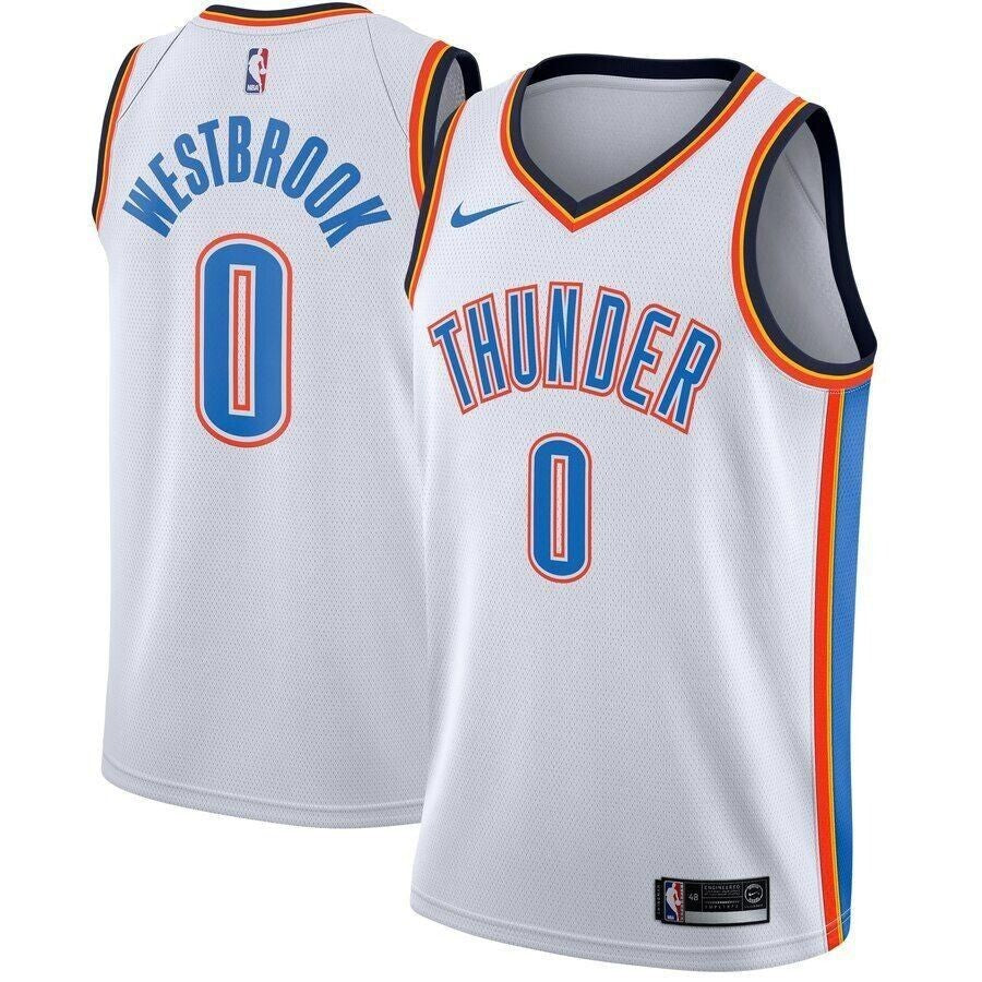 Russell Westbrook Oklahoma City Thunder Swingman Jersey White Association Edition 2019