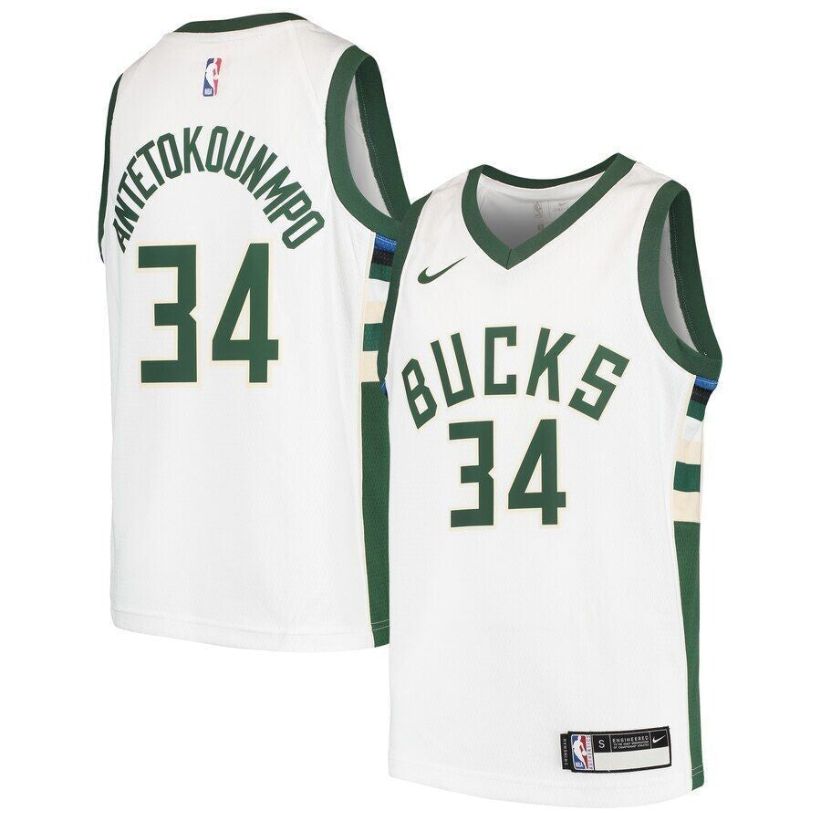 Giannis Antetokounmpo Milwaukee Bucks Youth Jersey White 2019