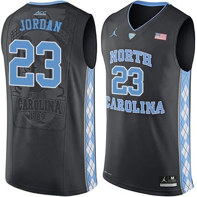 Male North Carolina Tar Heels Black Michael Jordan College Basketball 3D Jersey