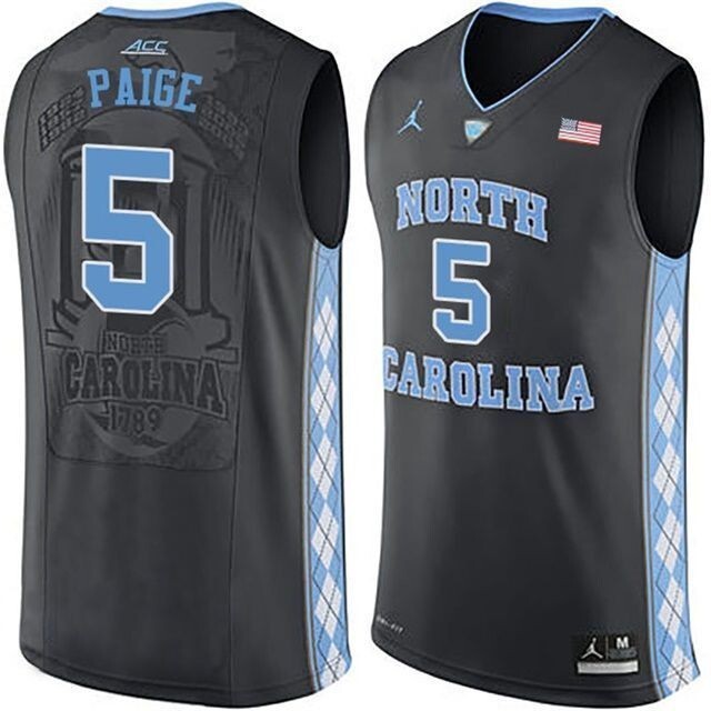 Male North Carolina Tar Heels Black Marcus Paige College Basketball 3D Jersey