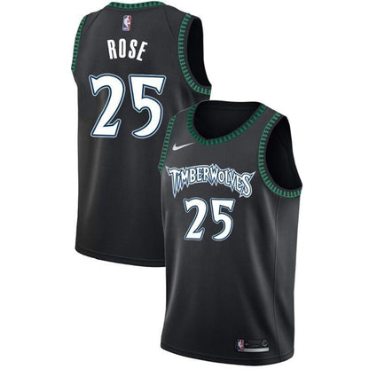 Minnesota Timberwolves Derrick Rose25 Nba 2021 New Arrival Black Jersey