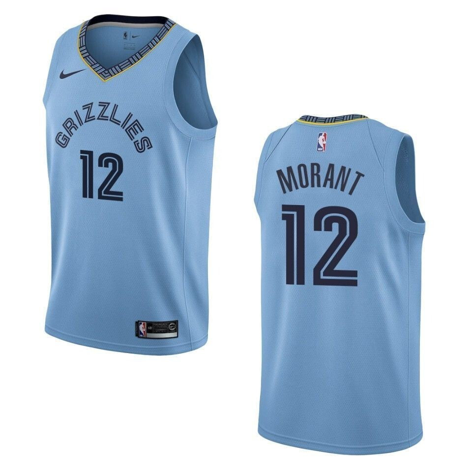 Memphis Grizzlies 12 Ja Morant Statement Swingman Blue 3D Jersey