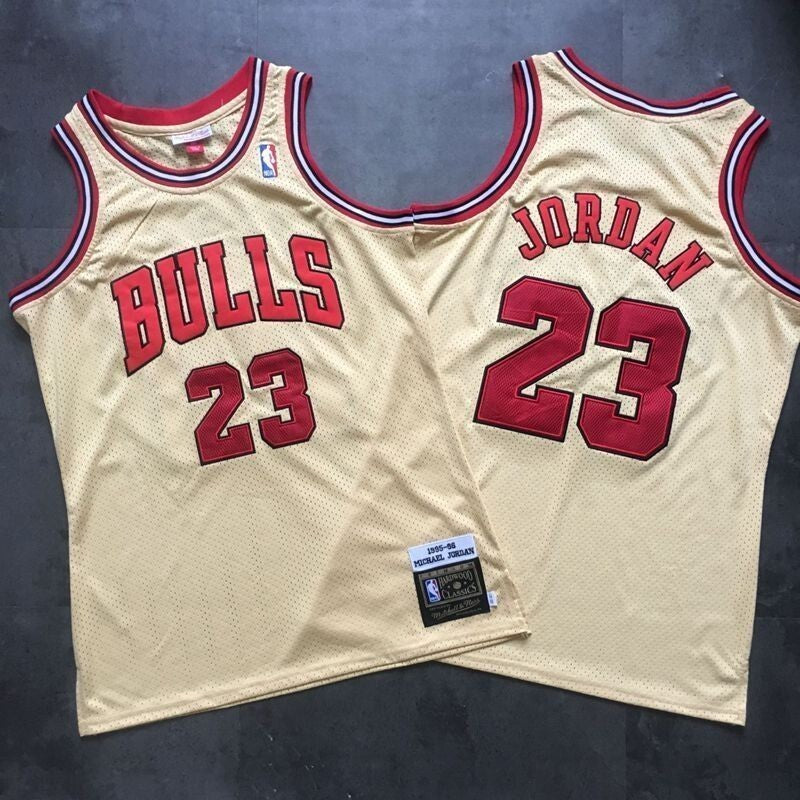 Chicago Bulls Michael Jordan 23 Nba Classic Gold Jersey