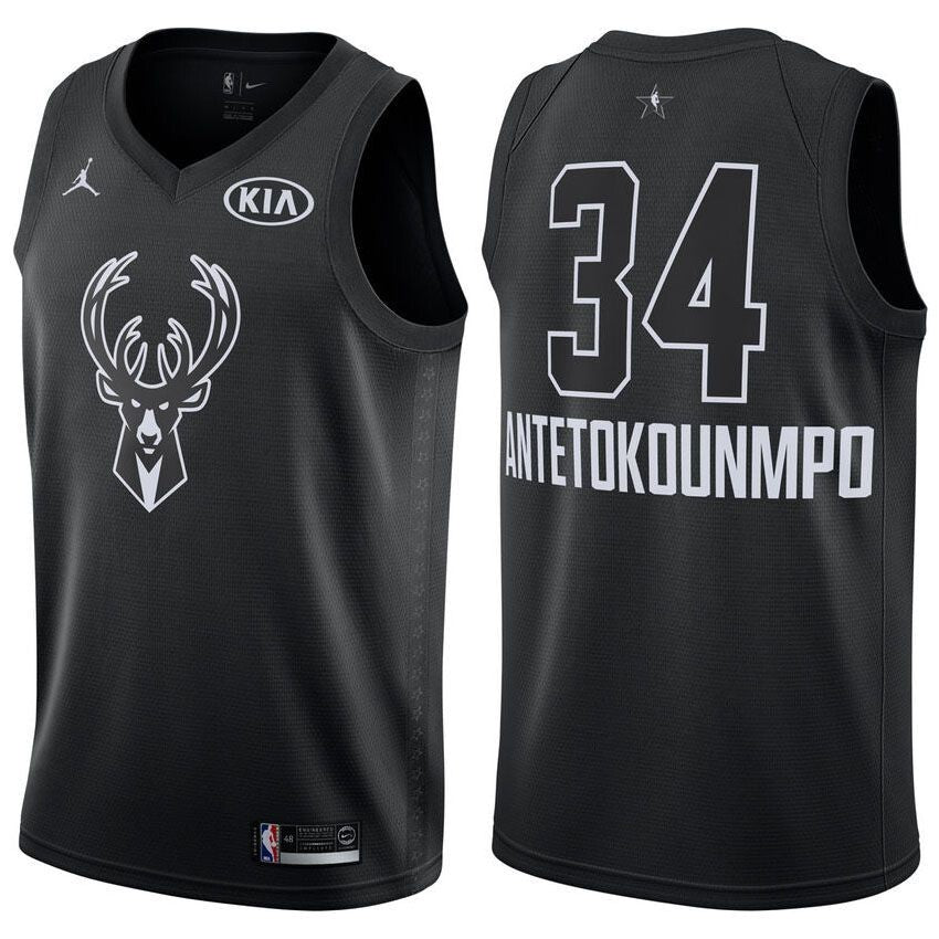 2018 All-Star Bucks Male Giannis Antetokounmpo #34 Black Jersey