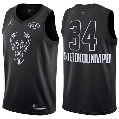 2018 All-Star Bucks Male Giannis Antetokounmpo #34 Black Jersey