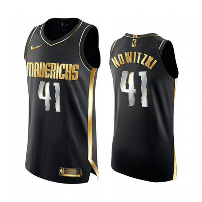 Dirk Nowitzki Dallas Mavericks Black Golden Edition Jersey  Limited