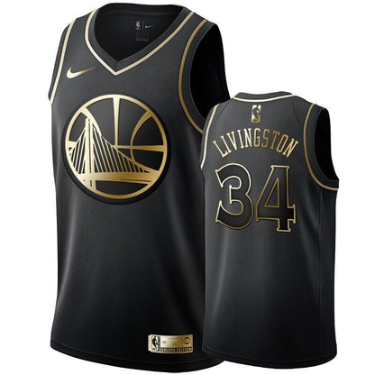 Men'S Golden State Warriors Shaun Livingston Black #34 Golden Edition Swingman Jersey