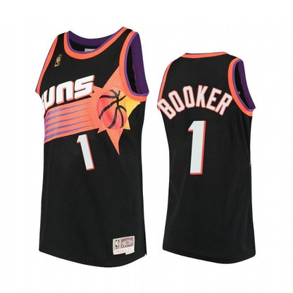 Devin Booker #1 Phoenix Suns Hardwood Classics Jersey Black