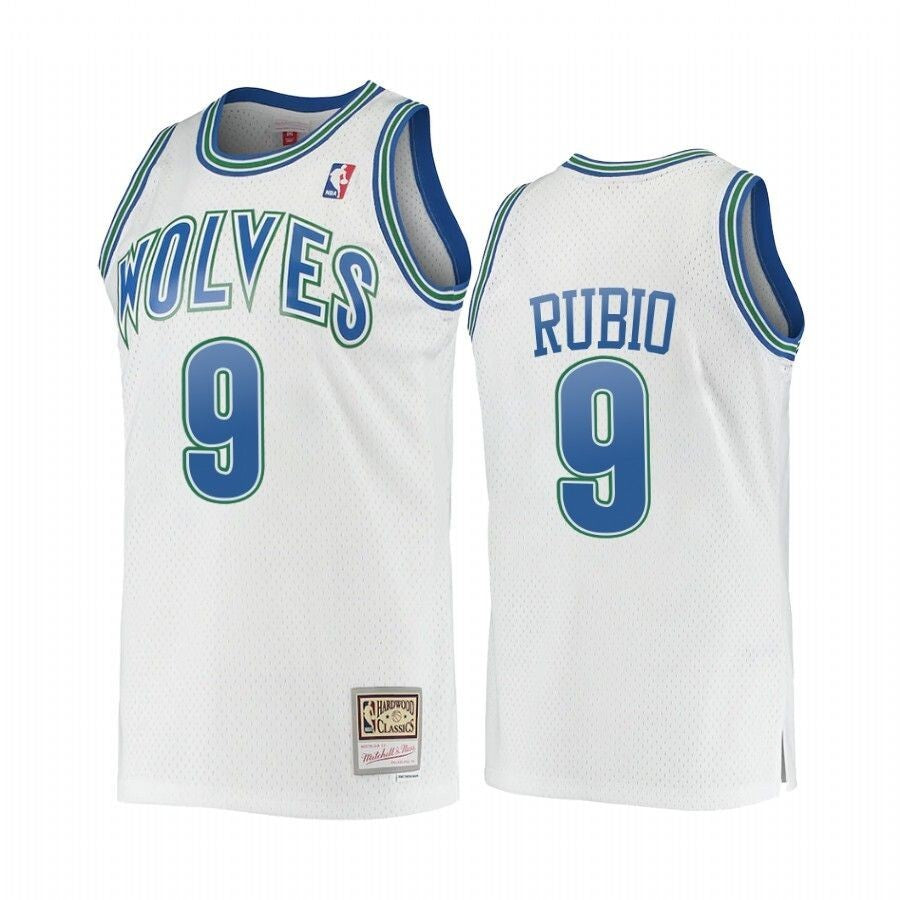 Ricky Rubio #9 Minnesota Timberwolves Hardwood Classics Jersey White