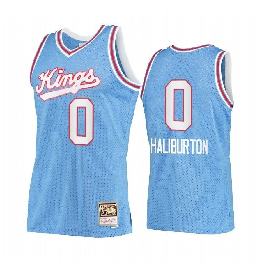 Tyrese Haliburton #0 Sacramento Kings Blue Hardwood Classics Jersey