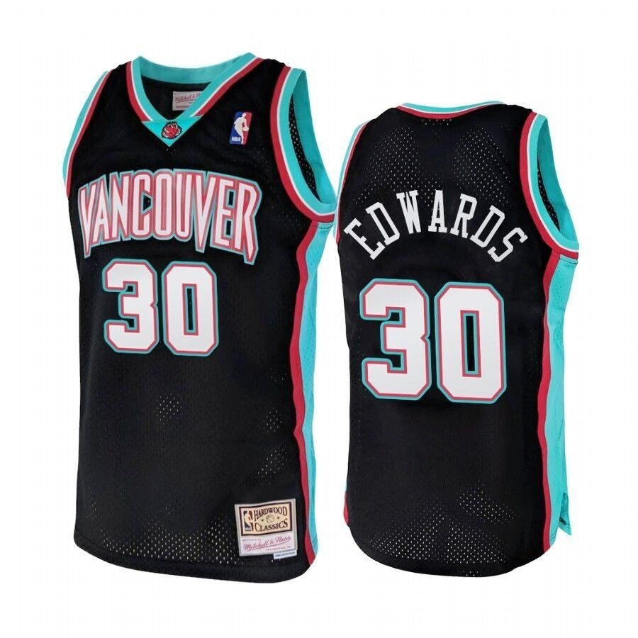 Vancouver Grizzlies Blue Edwards #30 Hardwood Classics 2000 Jersey Men'S