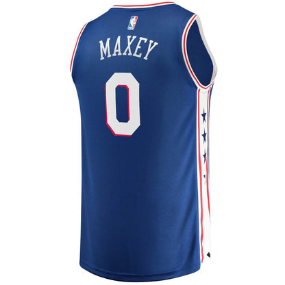 Youth Fanatics Branded Tyrese Maxey Royal Philadelphia 76Ers 2020/21 Fast Break Replica Jersey - Icon Edition