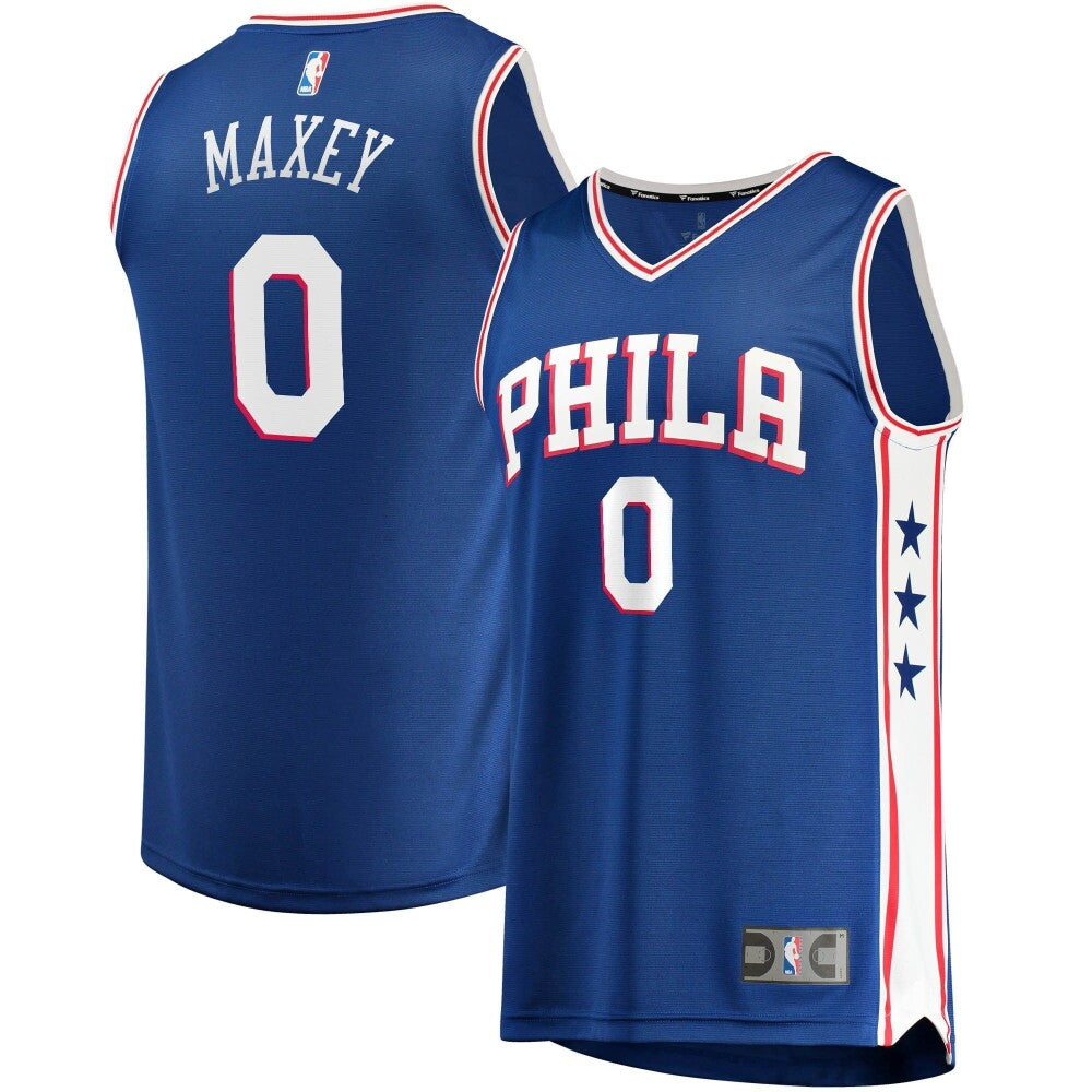 Youth Fanatics Branded Tyrese Maxey Royal Philadelphia 76Ers 2020/21 Fast Break Replica Jersey - Icon Edition