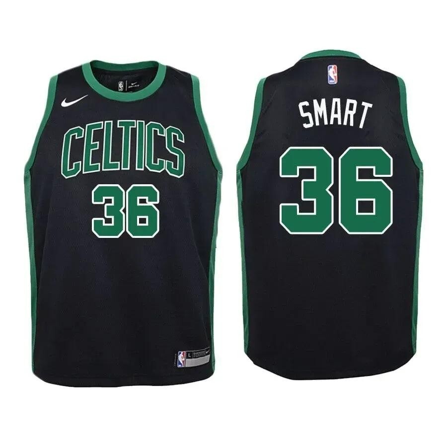 Celtics  Marcus Smart #36 Statet Edition Black Jersey