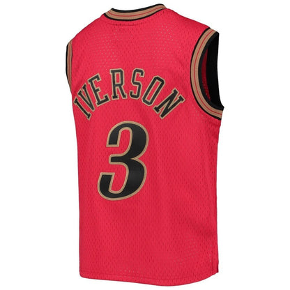 Allen Iverson Philadelphia 76Ers Mitchell & Ness Youth 1999-00 Hardwood Classics Reload Jersey – Red