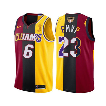 Lakers Lebron James Red Gold 2020 Fmvp Jersey Heat Cavaliers Split