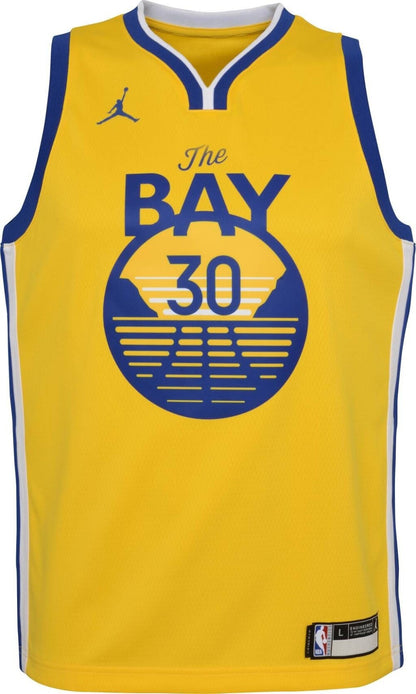 Jordan Youth Golden State Warriors Steph Curry #30 Gold 2020-21 Dri-Fit Statement Swingman Jersey
