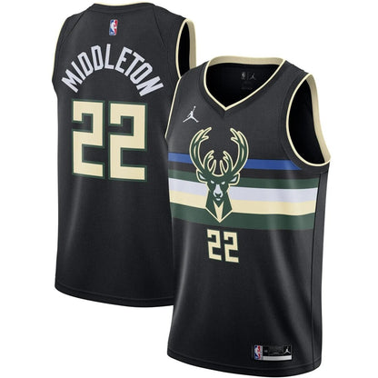 Khris Middleton Milwaukee Bucks 2020/21 Swingman Jersey - Statement Edition - Black