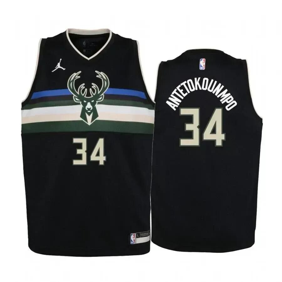 Giannis Antetokounmpo Milwaukee Bucks Black Statet Nba Jersey