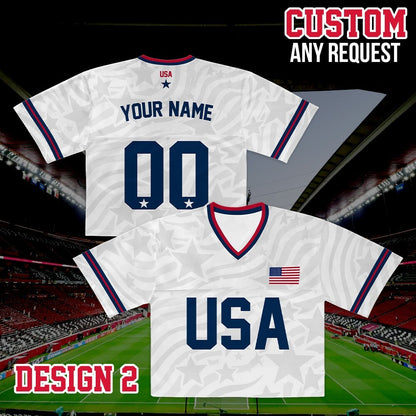 Personalized USA World Soccer Crop Football Jersey, Women's Football Jersey With Custom Name, USA Game Day Outfit, Custom Soccer Team Shirt