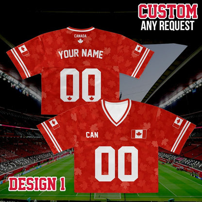 Personalized Canada World Soccer Crop Football Jersey, Women's Football Jersey, Canada Game Day Outfit, Custom Soccer Team Shirt