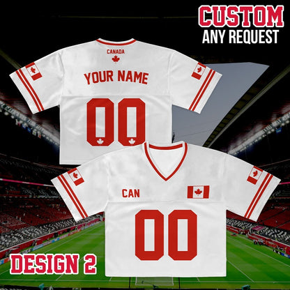 Personalized Canada World Soccer Crop Football Jersey, Women's Football Jersey, Canada Game Day Outfit, Custom Soccer Team Shirt