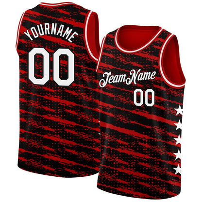 Custom Red White-Black High-quality City Edition Basketball Jersey
