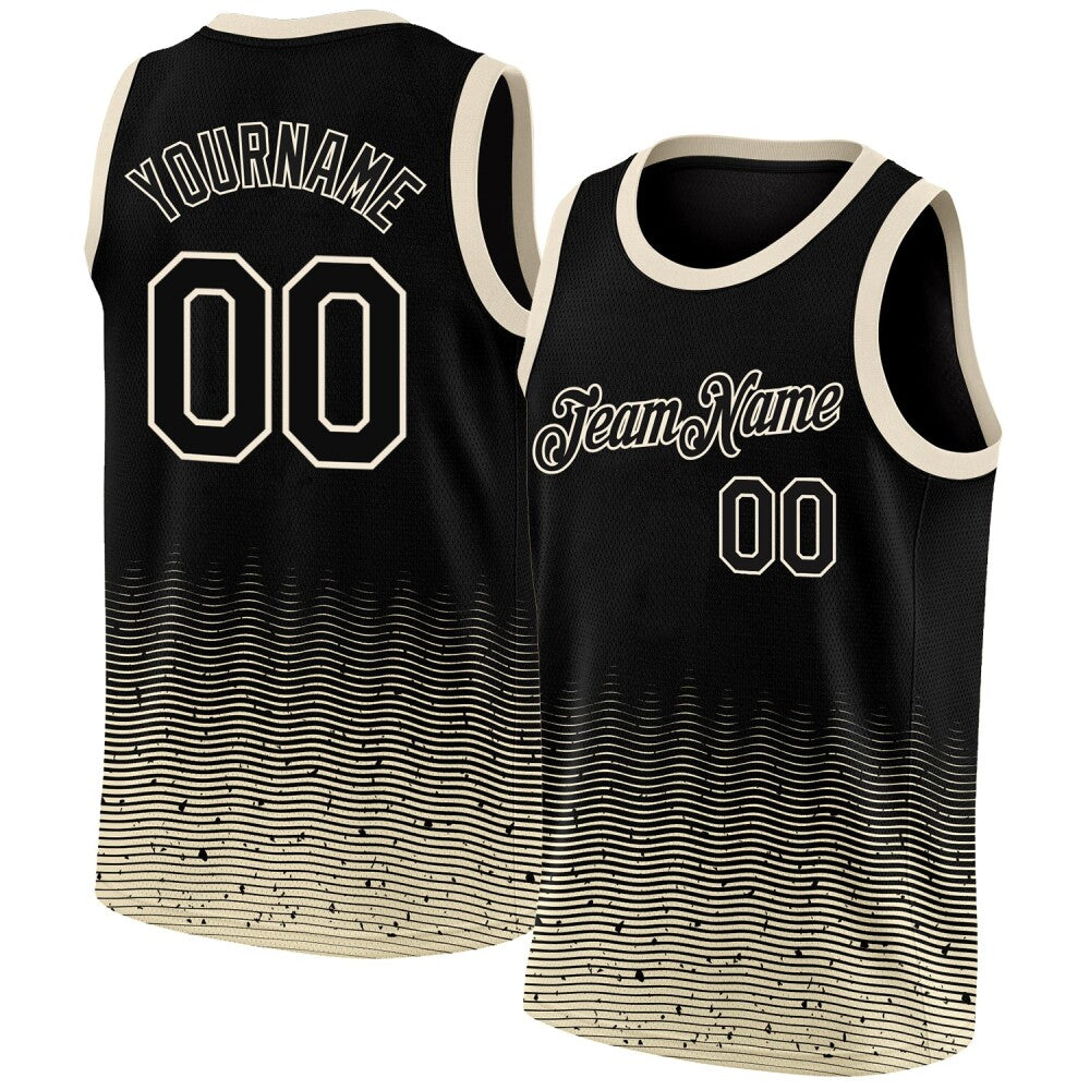 Custom Black Cream Fade Fashion High-quality City Edition Basketball Jersey