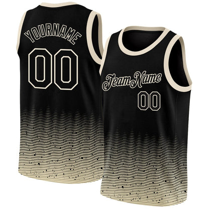 Custom Black Cream Fade Fashion High-quality City Edition Basketball Jersey