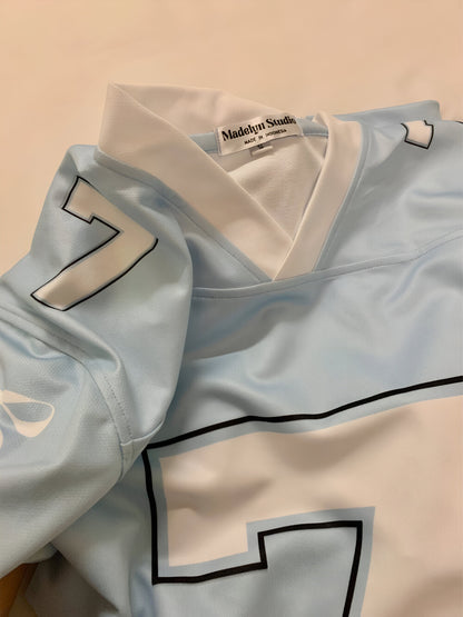 Custom Coquette Jersey, White Blue Custom Jersey, Personalized Bloom Jersey, Women Custom Name Number Jersey, Gift For Women