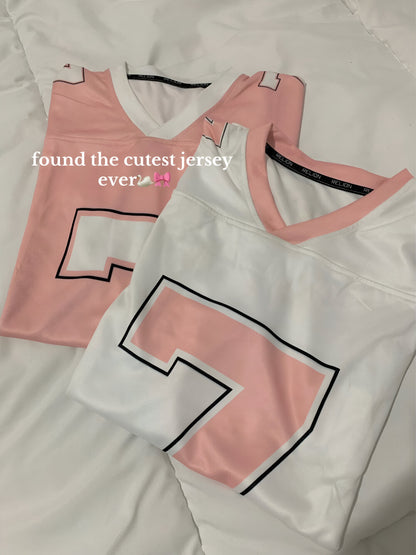 Custom Coquette Jersey, Pink White Custom Jersey, Personalized Bloom Jersey, Women Custom Name Number Jersey, Gift For Women