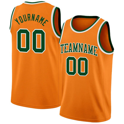 Custom Bay Orange Green-White High-quality Basketball Jersey