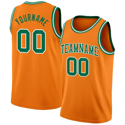 Custom Bay Orange Kelly Green-White High-quality Basketball Jersey