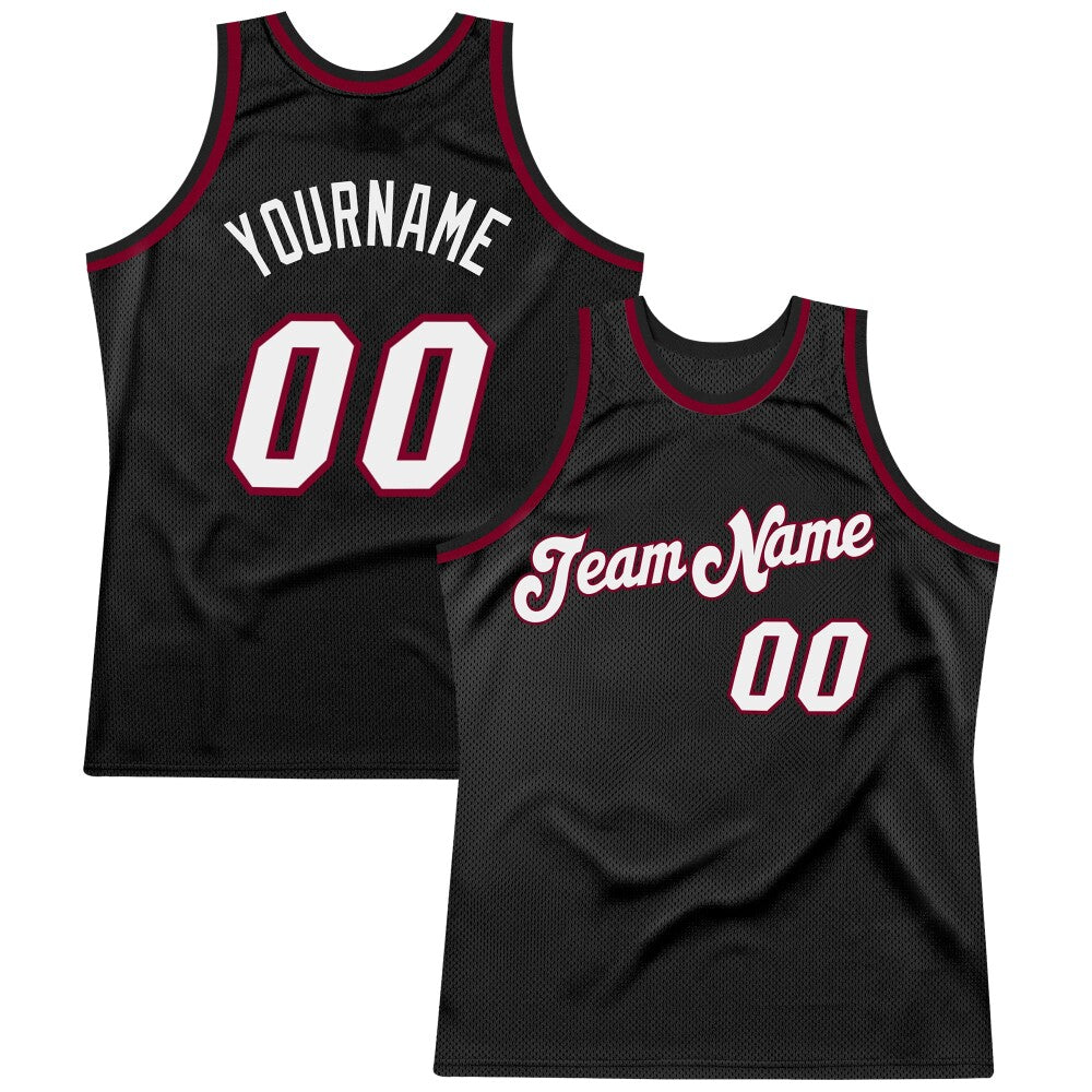 Custom Black White-Maroon High-quality Throwback Basketball Jersey