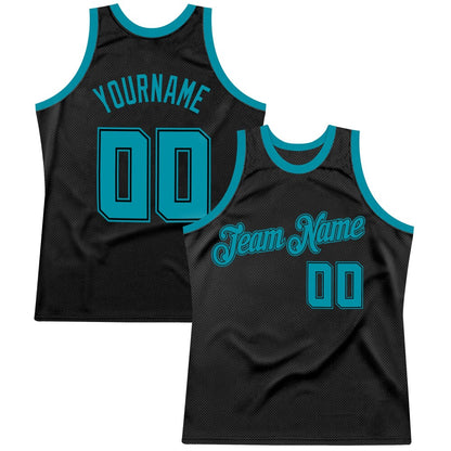 Custom Black Teal High-quality Throwback Basketball Jersey