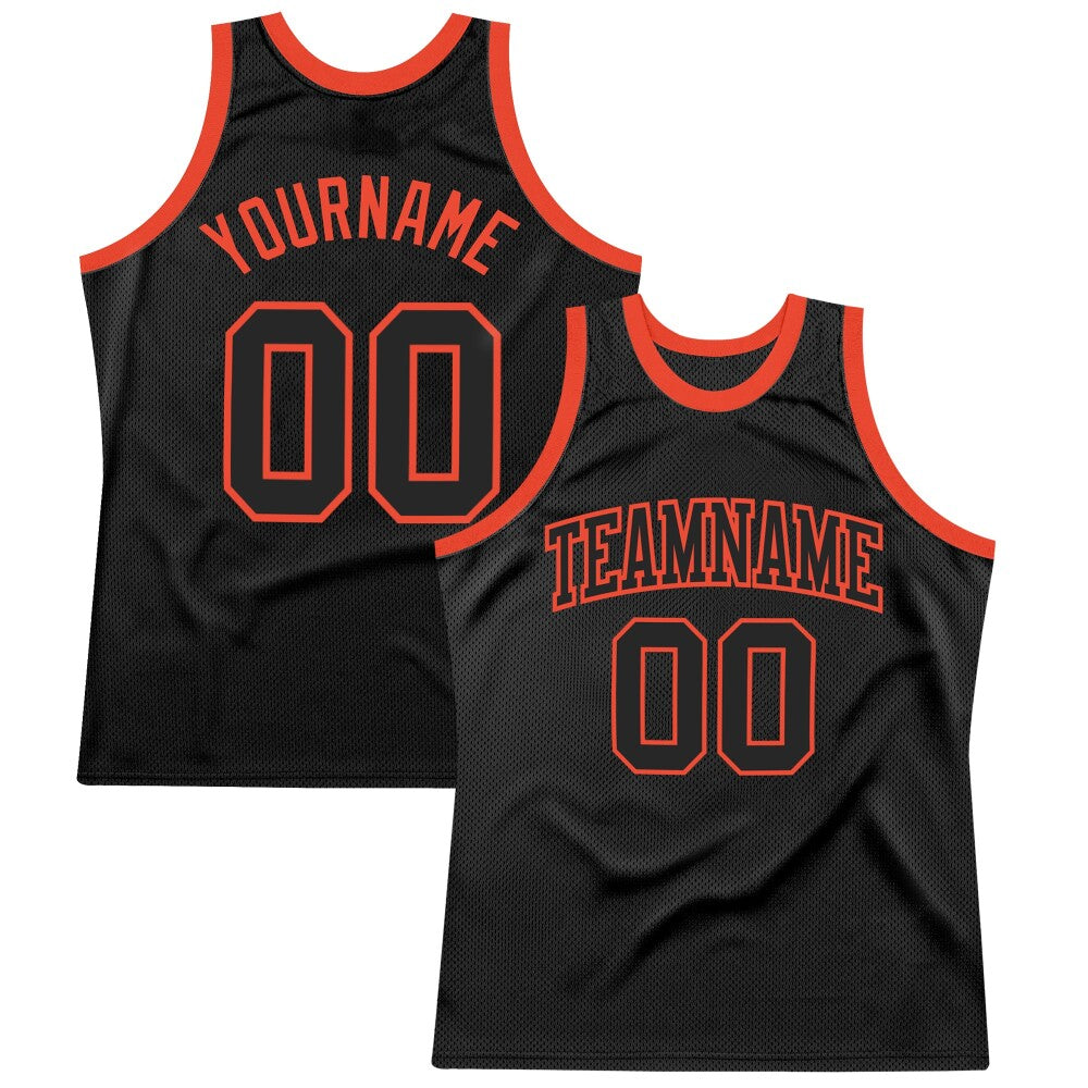 Custom Black Black-Orange High-quality Throwback Basketball Jersey