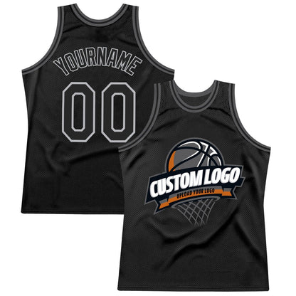 Custom Black Gray-Steel Gray High-quality Throwback Basketball Jersey