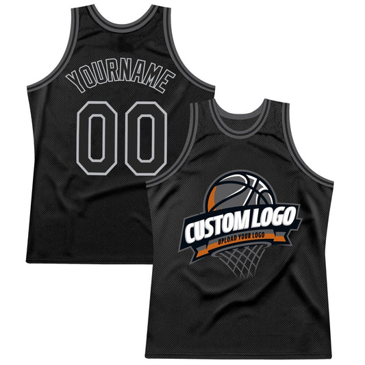 Custom Black Gray-Steel Gray High-quality Throwback Basketball Jersey