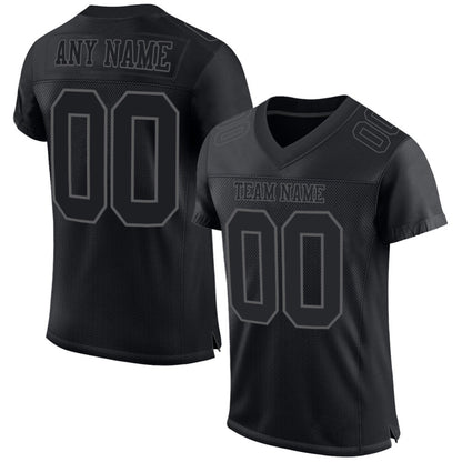 Custom Black Steel Gray Mesh High-quality Football Jersey