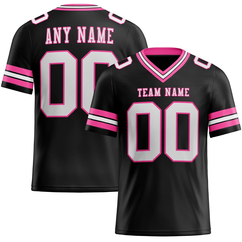 Custom Black White-Pink High-quality Football Jersey