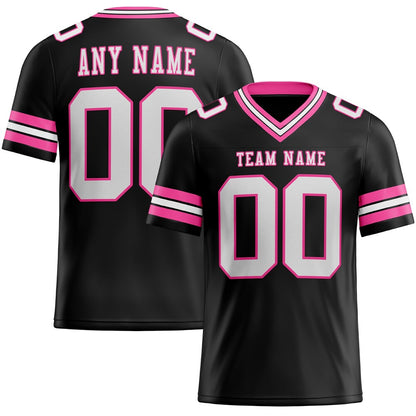 Custom Black White-Pink High-quality Football Jersey